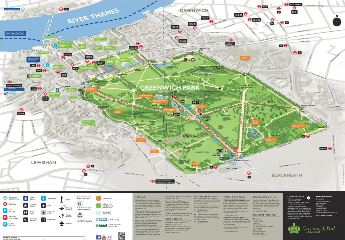 карта Гринвичский парк Лондон
