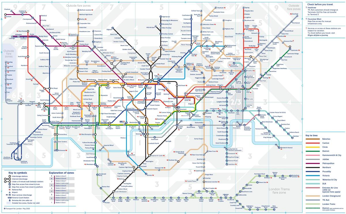 карта метро Лондон