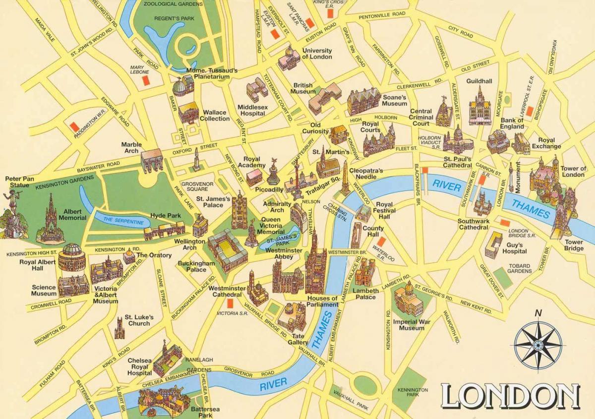 достопримечательности Лондона карте