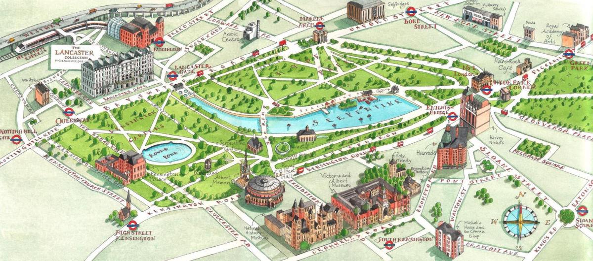 карта Холланд-парк в Лондоне