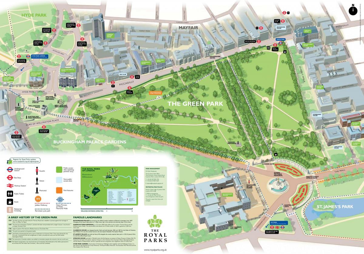 карта Грин-парк Лондона