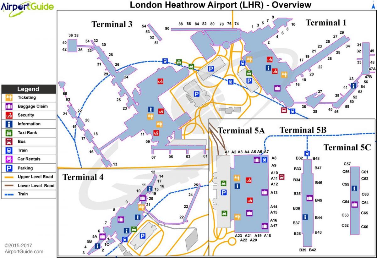 карта Хитроу терминал