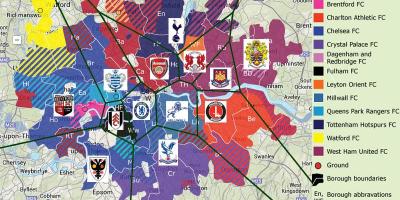 Лондонский футбольный командами карте
