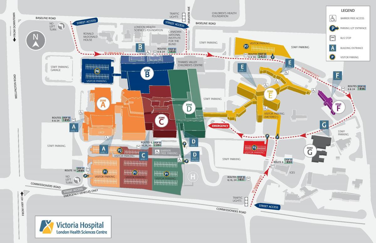 карта Виктории больницы в Лондоне