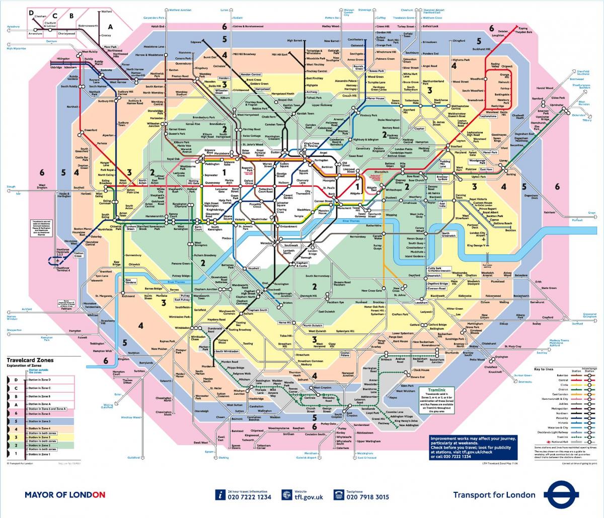 Лондон зон на карте