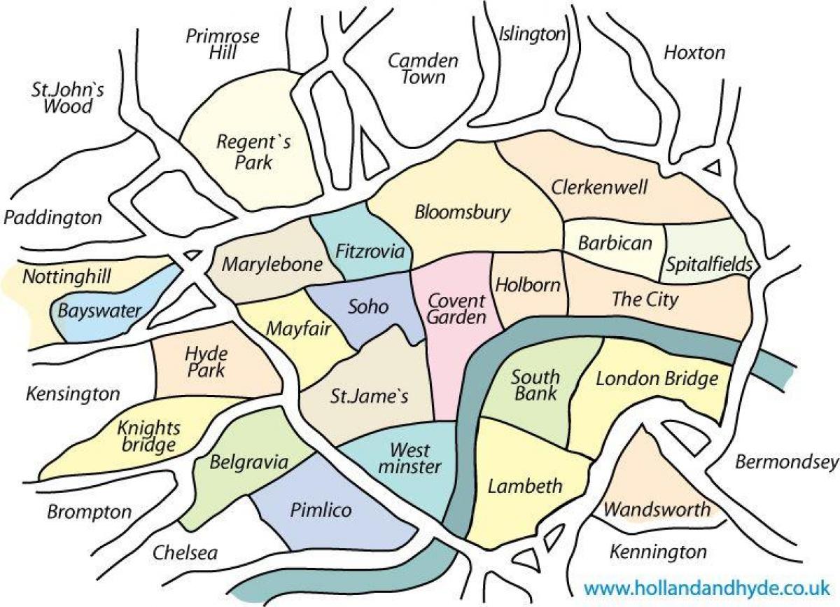 соседство карте Лондона
