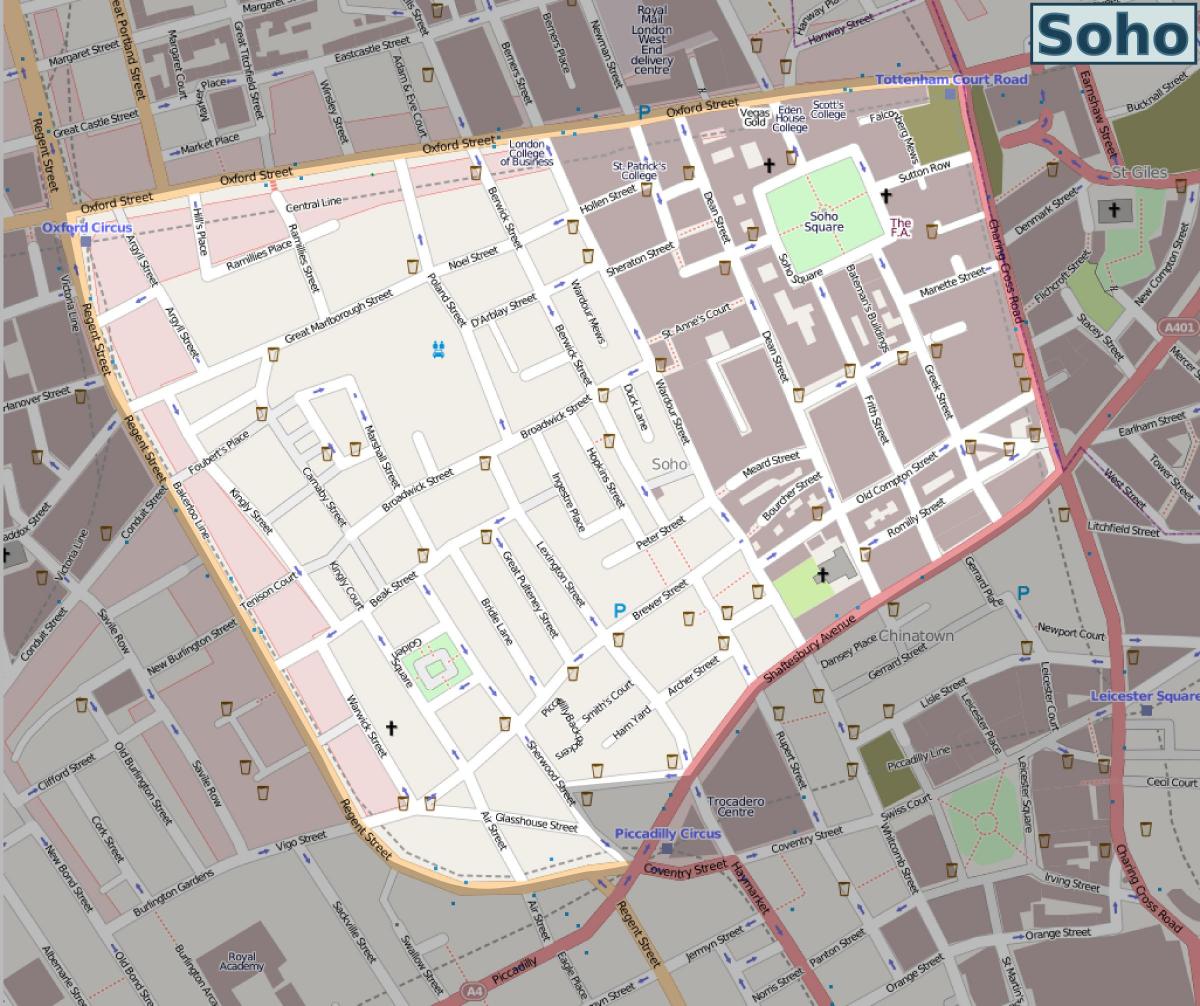 карта Сохо Лондон