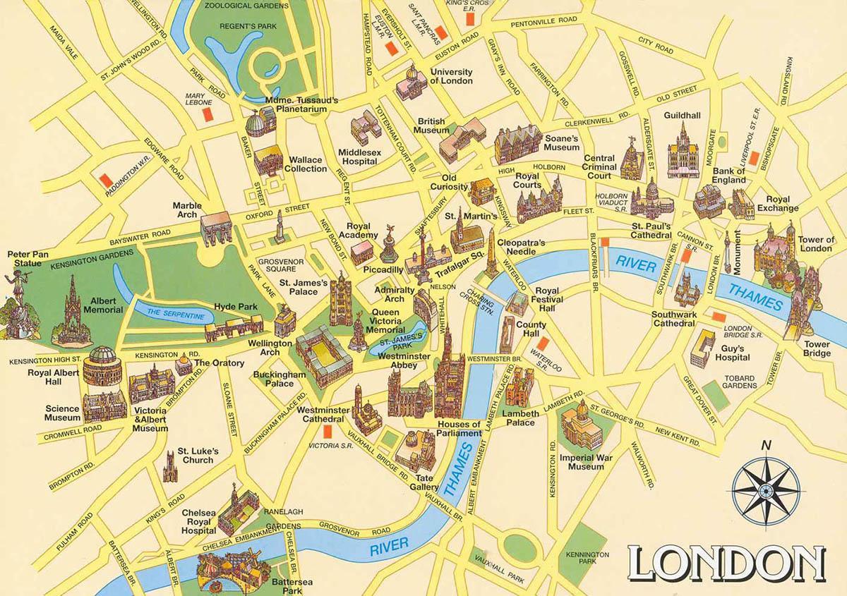 карта центра Лондона