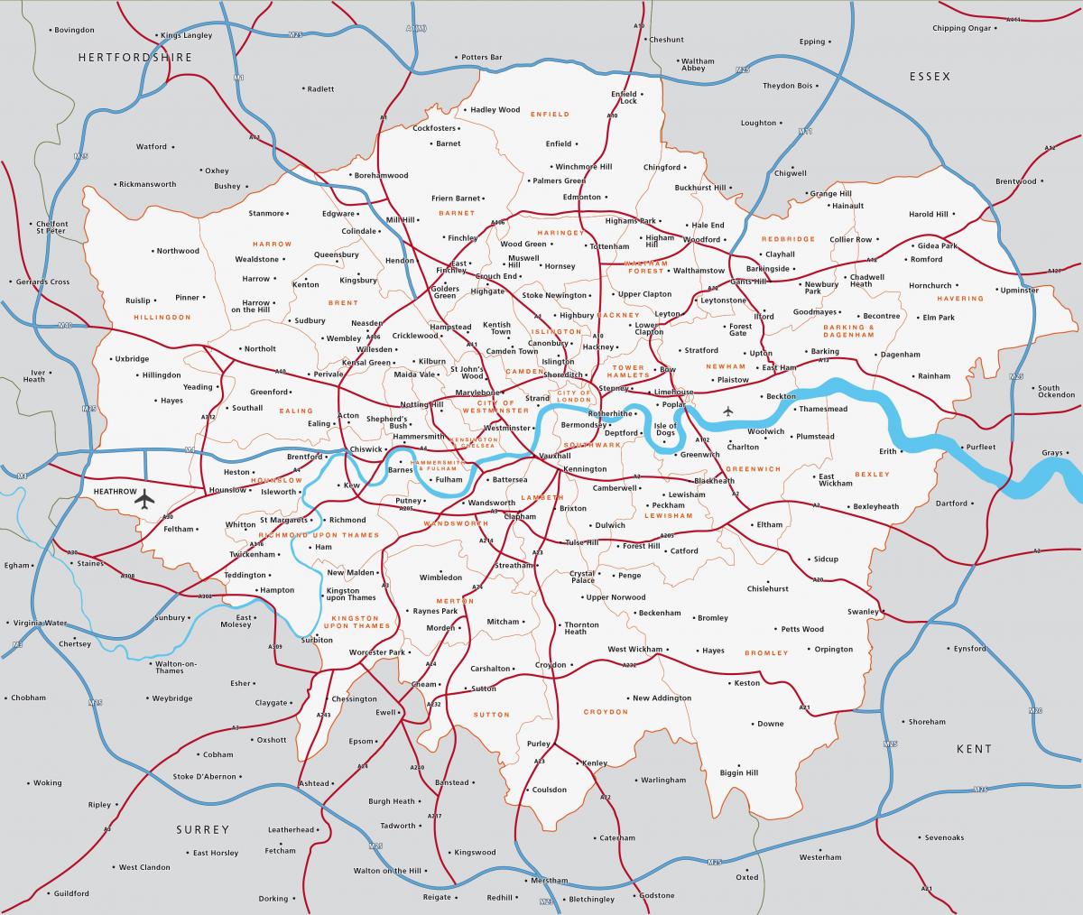 карта большого Лондона