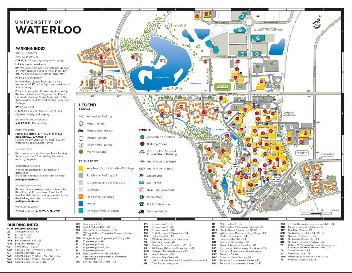 карта Ватерлоо кампус
