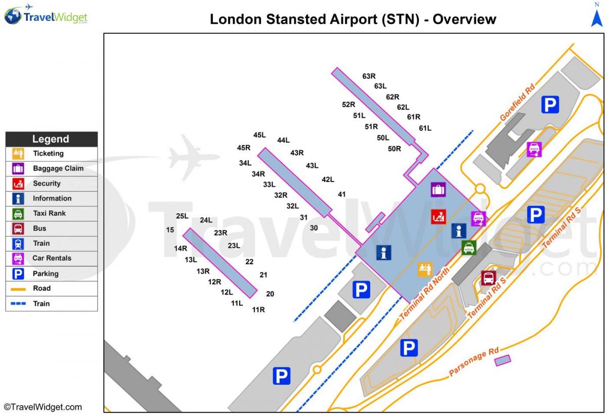 карта аэропорт Станстед