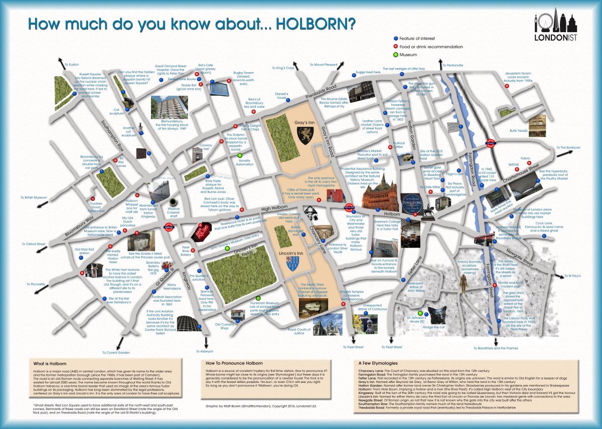 карта Холборн Лондон