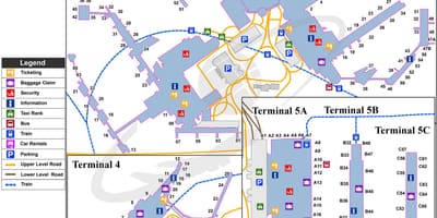 Карта Хитроу терминал